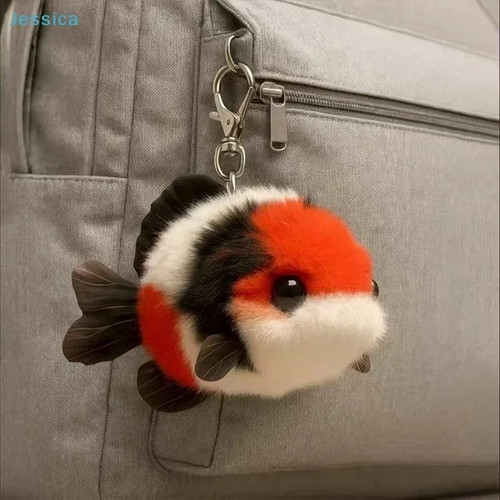 Plush koi fish keychain - koi,